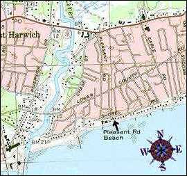 The arrow shows the approximate location of the house